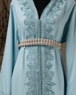 ⁦قفطان مغربي بلون أزرق سماوي⁩ - الصورة ⁦5⁩