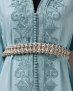 ⁦قفطان مغربي بلون أزرق سماوي⁩ - الصورة ⁦6⁩