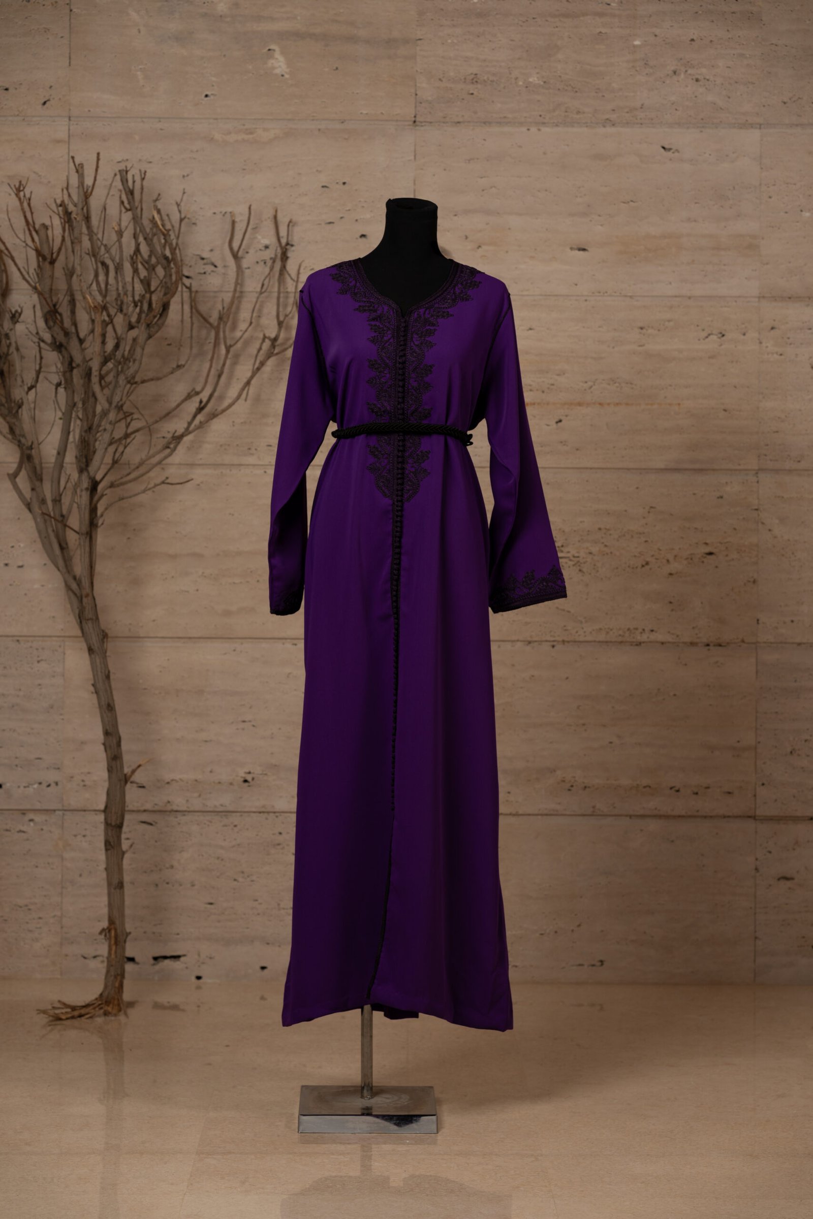 _AS10535 قفطان مغربي بلون بنفسجي - الصورة 1