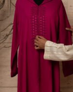 جلابية مغربية بلون وردي غامج - Image 4