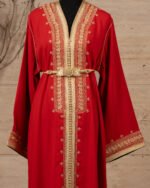 ⁦قفطان مغربي بلون أحمر⁩ - الصورة ⁦3⁩