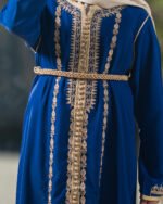 ⁦قفطان مغربي بلون أزرق كحلي⁩ - الصورة ⁦3⁩