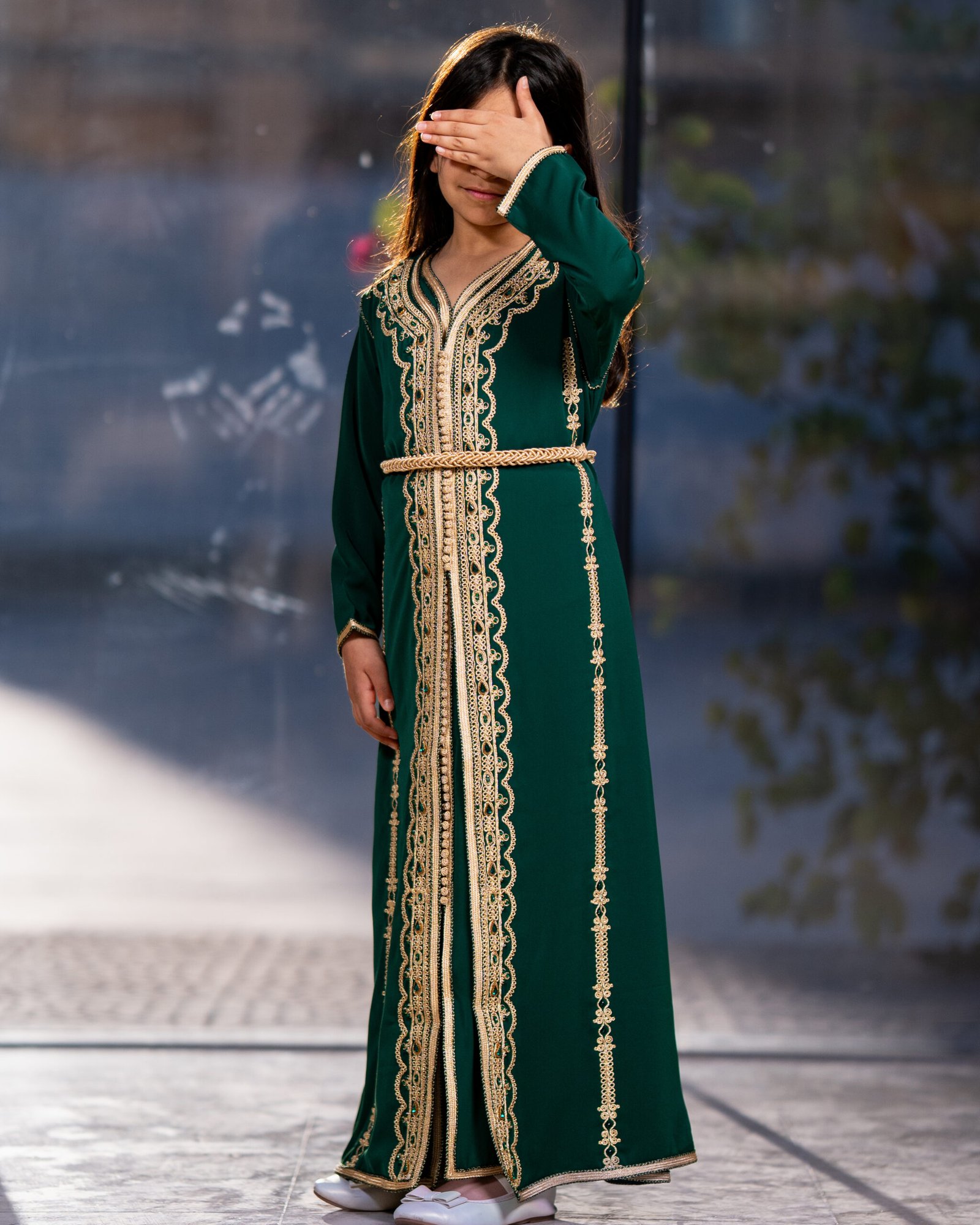 _AS10875ت تكشيطة مغربية بلون أخضر غامج - Image 1