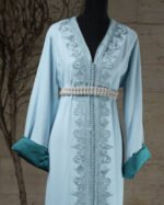 ⁦قفطان مغربي بلون أزرق سماوي⁩ - الصورة ⁦3⁩